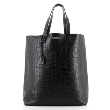 Saint Laurent Bold Tote Crocodile Embossed Leather Large