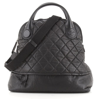 Chanel Vertical Sport Weekender Bag Quilted Coated Canvas Medium