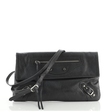 Balenciaga Classic Studs Envelope Strap Clutch Leather