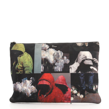 Christian Dior Homme Zip Pouch Printed Nylon Large