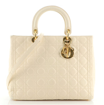 Christian Dior Vintage Lady Dior Bag Cannage Quilt Lambskin Large