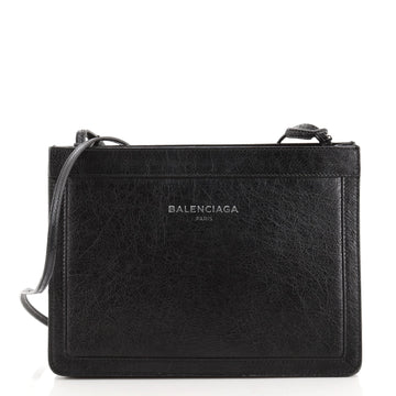 Balenciaga Navy Pochette S Leather