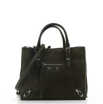 Balenciaga Papier A4 Zip Around Classic Studs Bag Suede Mini