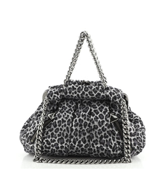 Christian Louboutin Loubinette Handbag Leopard Print Jacquard Small
