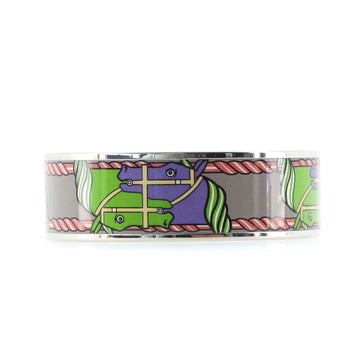 Hermes Bangle Bracelet Printed Enamel Wide