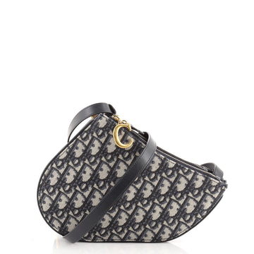 Christian Dior Saddle Triple Zip Crossbody Pouch Oblique Canvas