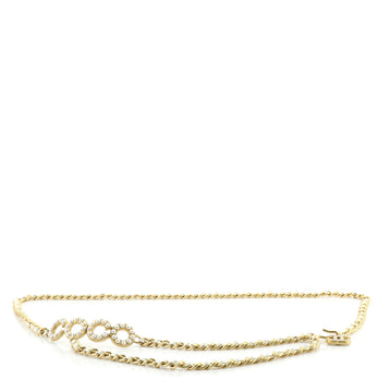 Chanel Coco Chain Belt Metal and Satin with Faux Pearls
