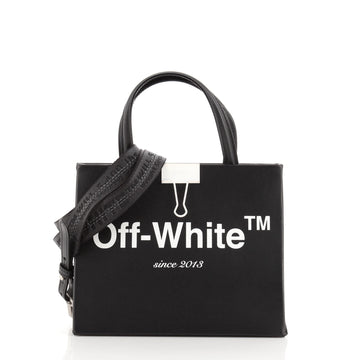 Off White Binder Clip Tote Printed Leather Small