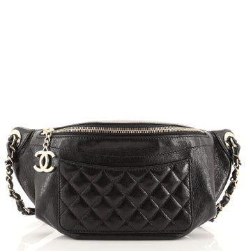 Chanel Bi Classic Waist Bag Quilted Crumpled Calfskin