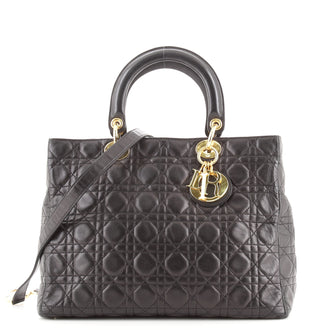 Christian Dior Vintage Lady Dior Bag Cannage Quilt Lambskin Large