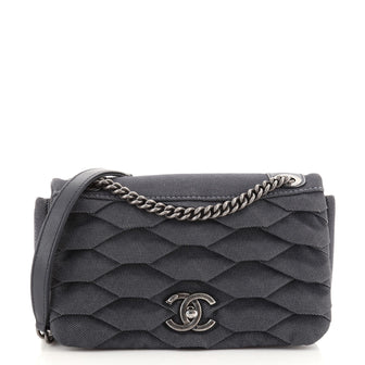 Chanel CC Flap Bag Scale Effect Denim Small