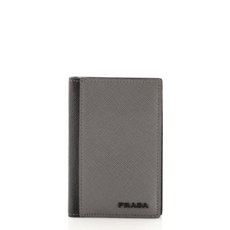 Prada Vertical Bifold Card Case Saffiano Leather