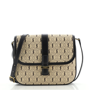 Saint Laurent Top Flap Satchel Monogram All Over Canvas and Leather Small