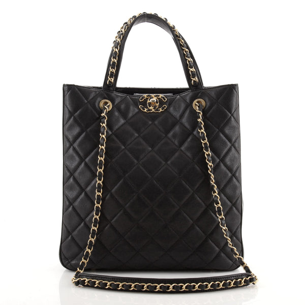 Chanel Chain Tote - 272 For Sale on 1stDibs  chanel leather tote with chain,  chanel chain bag, chanel large tote bag