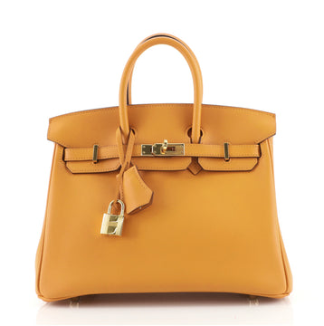Hermes Birkin Handbag Orange Swift with Gold Hardware 25