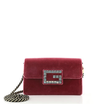 Gucci G Broadway Shoulder Bag Velvet with Crystals Small