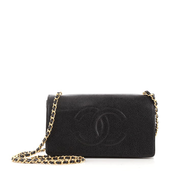 Chanel Vintage Timeless Wallet on Chain Caviar