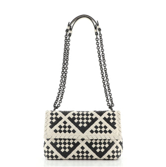 Bottega Veneta Bicolor Olimpia Crossbody Bag Intrecciato Nappa Small