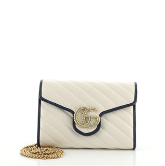 Gucci GG Marmont Chain Wallet Diagonal Quilted Leather Mini
