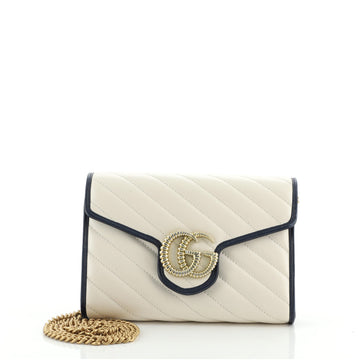Gucci GG Marmont Chain Wallet Diagonal Quilted Leather Mini