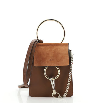 Chloe Faye Bracelet Crossbody Bag Leather and Suede Mini