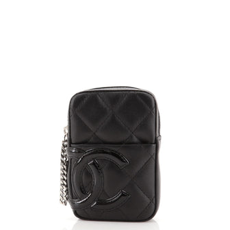 Chanel Cambon Zip Pouch Quilted Leather Small