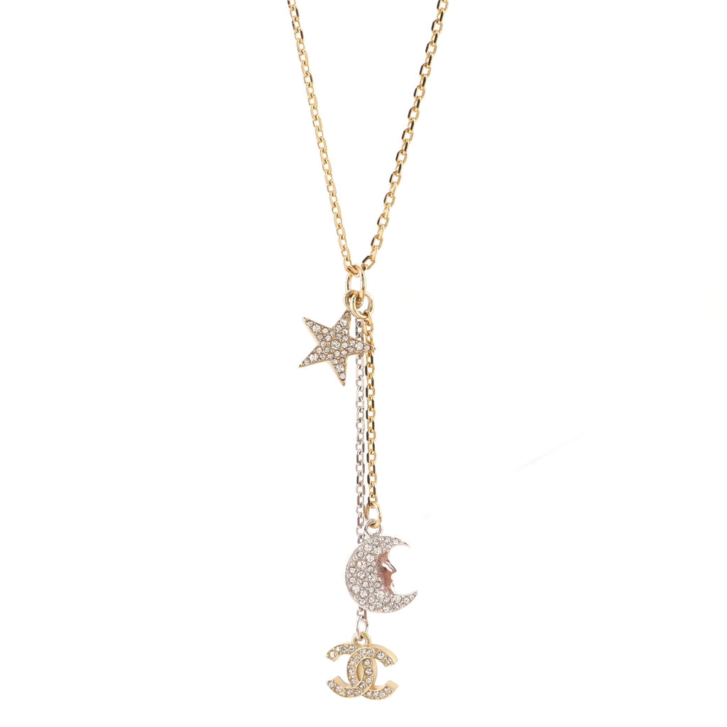 CHANEL CUBA CRUISE NAMEPLATE CRYSTAL & STAR NECKLACE