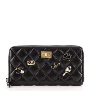 Chanel Lucky Charms Reissue Zippy Wallet Quilted Aged Calfskin Long
