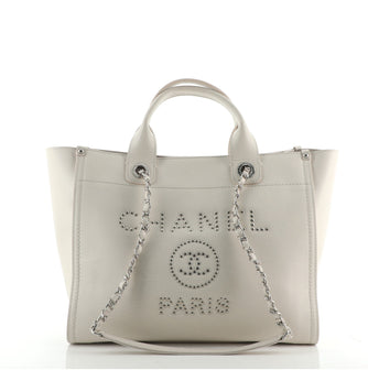 Chanel Deauville Tote Studded Caviar Small
