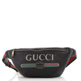 Gucci Logo Belt Bag Printed Leather Medium