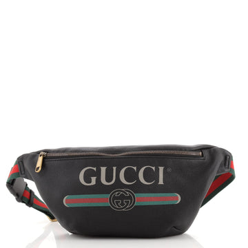Gucci Logo Belt Bag Printed Leather Medium