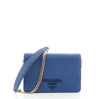 Prada Monochrome Chain Flap Bag Saffiano Leather Small