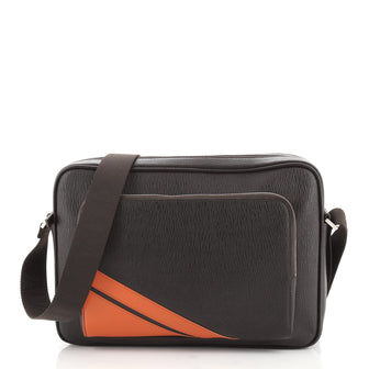 Salvatore Ferragamo Revival Messenger Bag Striped Leather Large