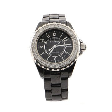 Chanel J12 Automatic Watch Ceramic and Stainless Steel with Diamond Bezel 38
