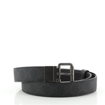 Gucci Square Buckle Belt GG Coated Canvas Medium