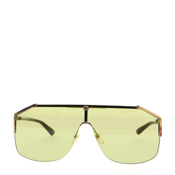 Gucci Geometric Interlocking G Shield Sunglasses Metal
