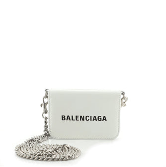 Balenciaga Everyday Wallet with Chain Leather Mini