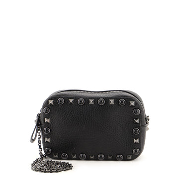 Valentino Rolling Rockstud Chain Camera Crossbody Bag Leather with Cabochons Small