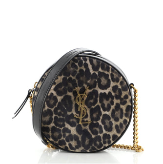 Saint Laurent Vinyle Round Camera Bag Printed Suede and Leather
