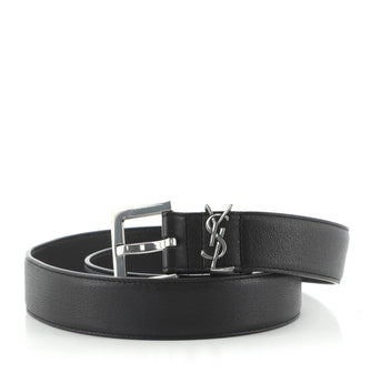 Saint Laurent Monogram Square Buckle Belt Leather Thin