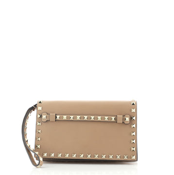Valentino Rockstud Flap Clutch Leather Small