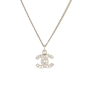 Chanel CC Pendant Necklace Crystal Embellished Metal
