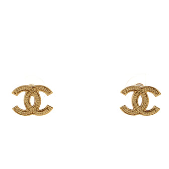 Chanel CC Stud Earrings Metal Small