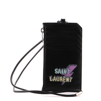 Saint Laurent Fragments Zipped Cardholder - Black