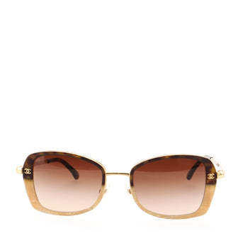 Chanel Bicolor CC Square Sunglasses Acetate and Metal