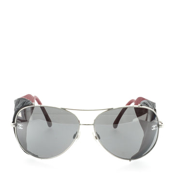 Chanel Aviator Sunglasses with Detachable Side Piece Metal with Quilted Leather