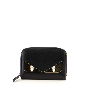 Fendi Monster Zip Around Wallet Leather Mini