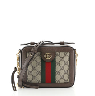 Gucci Ophidia Zip Around Camera Bag GG Coated Canvas Mini