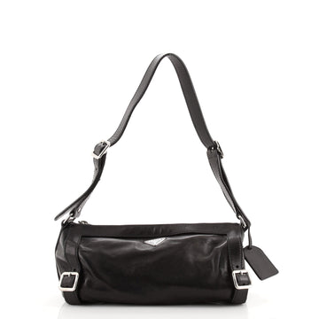 Prada Side Buckle Barrel Shoulder Bag Soft Calf Small