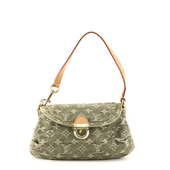 Louis Vuitton Pleaty Handbag Denim Mini